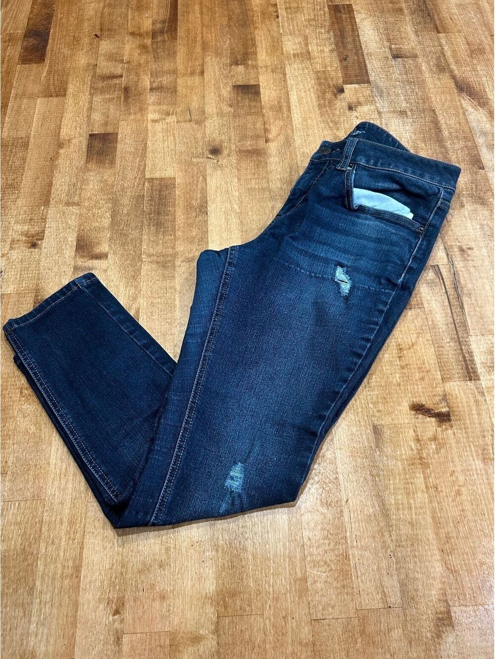 Universal Thread Women's Dark Blue Distressed Skinny Jeans Size 12